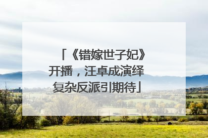 《错嫁世子妃》开播，汪卓成演绎复杂反派引期待