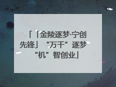 「金陵逐梦·宁创先锋」“万千”逐梦 “机”智创业