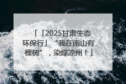 「2025甘肃生态环保行」“我在南山有棵树”，染绿凉州！