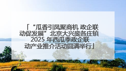 “瓜香引凤聚商机 政企联动促发展”北京大兴庞各庄镇 2025 年西瓜季政企联动产业推介活动圆满举行