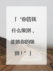 “你管我什么级别，能抓你的级别！”