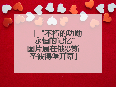 “不朽的功勋 永恒的记忆”图片展在俄罗斯圣彼得堡开幕