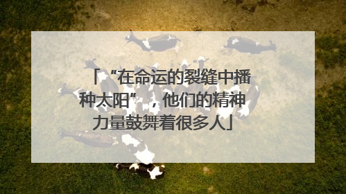 “在命运的裂缝中播种太阳”，他们的精神力量鼓舞着很多人