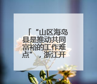 “山区海岛县是推动共同富裕的工作难点”，浙江开会聚焦破解之道