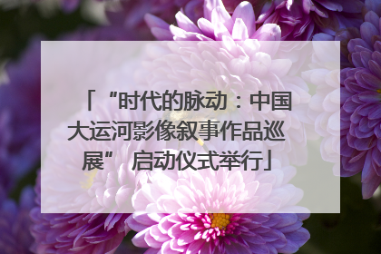 “时代的脉动：中国大运河影像叙事作品巡展” 启动仪式举行
