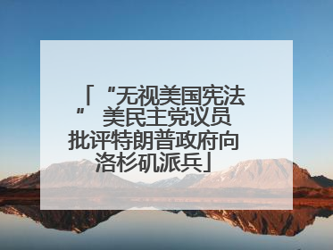“无视美国宪法” 美民主党议员批评特朗普政府向洛杉矶派兵