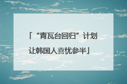 “青瓦台回归”计划让韩国人喜忧参半