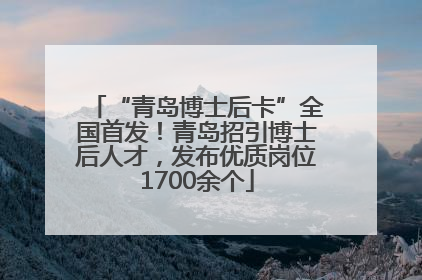 “青岛博士后卡”全国首发！青岛招引博士后人才，发布优质岗位1700余个