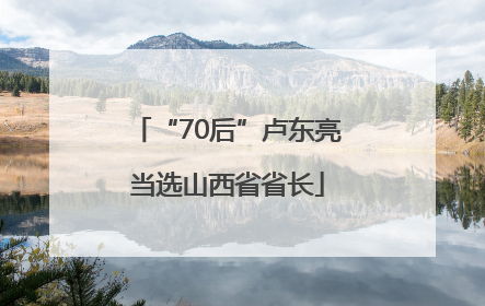 “70后”卢东亮当选山西省省长
