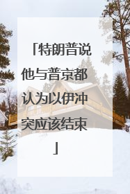 特朗普说他与普京都认为以伊冲突应该结束