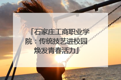 石家庄工商职业学院：传统技艺进校园焕发青春活力