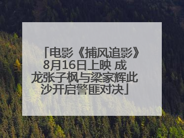 电影《捕风追影》8月16日上映 成龙张子枫与梁家辉此沙开启警匪对决