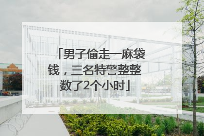 男子偷走一麻袋钱，三名特警整整数了2个小时
