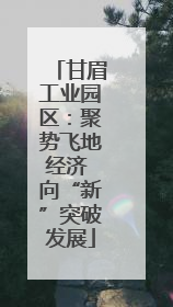 甘眉工业园区：聚势飞地经济 向“新”突破发展