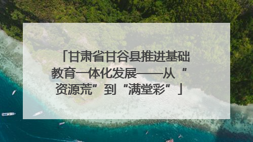 甘肃省甘谷县推进基础教育一体化发展——从“资源荒”到“满堂彩”