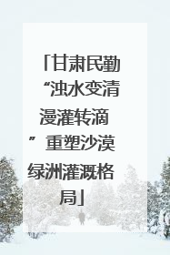 甘肃民勤“浊水变清 漫灌转滴”重塑沙漠绿洲灌溉格局