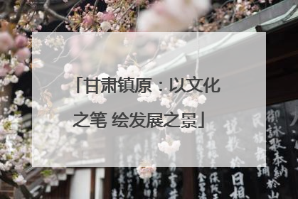 甘肃镇原：以文化之笔 绘发展之景