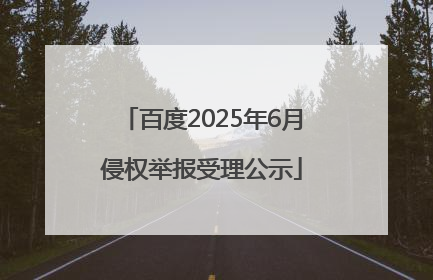 百度2025年6月侵权举报受理公示
