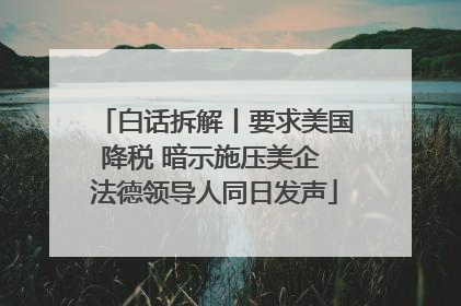 白话拆解丨要求美国降税 暗示施压美企 法德领导人同日发声