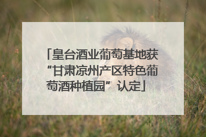 皇台酒业葡萄基地获“甘肃凉州产区特色葡萄酒种植园”认定