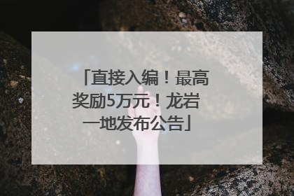 直接入编！最高奖励5万元！龙岩一地发布公告