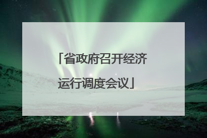 省政府召开经济运行调度会议