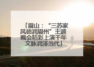 眉山：“三苏家风德润眉州”主题晚会精彩上演千年文脉润泽当代