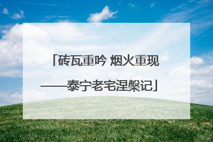 砖瓦重吟 烟火重现——泰宁老宅涅槃记