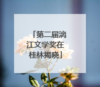 第二届漓江文学奖在桂林揭晓