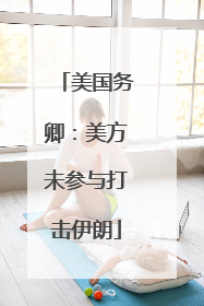 美国务卿：美方未参与打击伊朗
