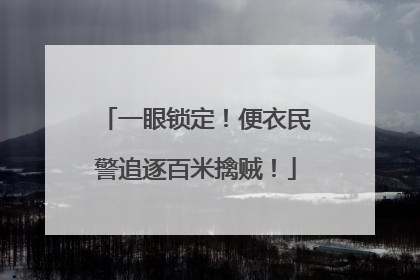 一眼锁定！便衣民警追逐百米擒贼！