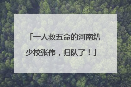 一人救五命的河南籍少校张伟，归队了！
