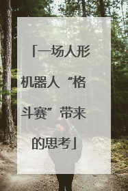 一场人形机器人“格斗赛”带来的思考