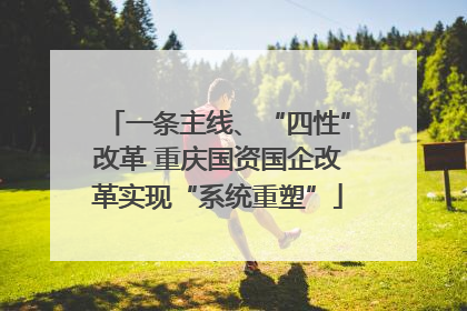 一条主线、“四性”改革 重庆国资国企改革实现“系统重塑”