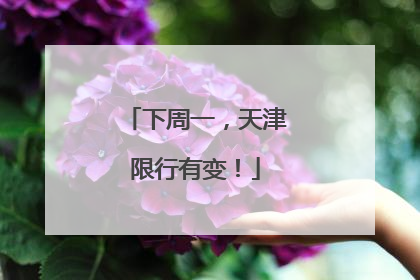 下周一，天津限行有变！