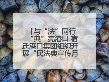 与“法”同行 “典”亮港口 宿迁港口集团组织开展“民法典宣传月”系列活动