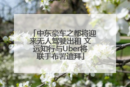 中东豪车之都将迎来无人驾驶出租 文远知行与Uber将联手布署迪拜