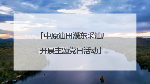 中原油田濮东采油厂开展主题党日活动