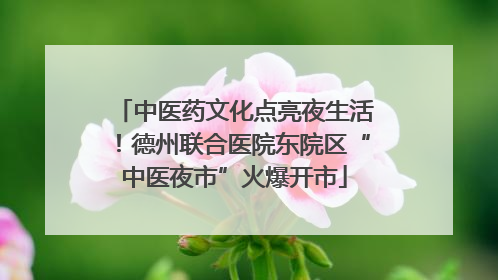 中医药文化点亮夜生活！德州联合医院东院区“中医夜市”火爆开市