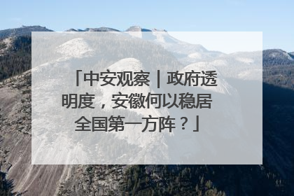 中安观察｜政府透明度，安徽何以稳居全国第一方阵？