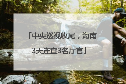 中央巡视收尾，海南3天连查3名厅官