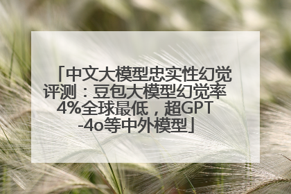 中文大模型忠实性幻觉评测：豆包大模型幻觉率4%全球最低，超GPT-4o等中外模型