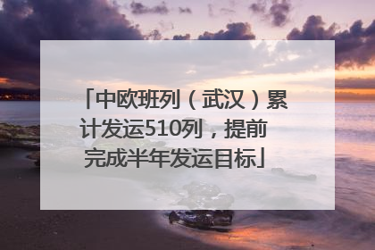 中欧班列（武汉）累计发运510列，提前完成半年发运目标