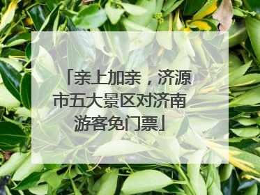 亲上加亲，济源市五大景区对济南游客免门票