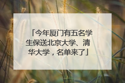 今年厦门有五名学生保送北京大学、清华大学，名单来了