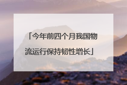 今年前四个月我国物流运行保持韧性增长