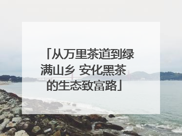 从万里茶道到绿满山乡 安化黑茶的生态致富路