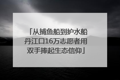 从捕鱼船到护水船 丹江口16万志愿者用双手捧起生态信仰