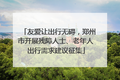 友爱让出行无碍，郑州市开展残障人士、老年人出行需求建议征集