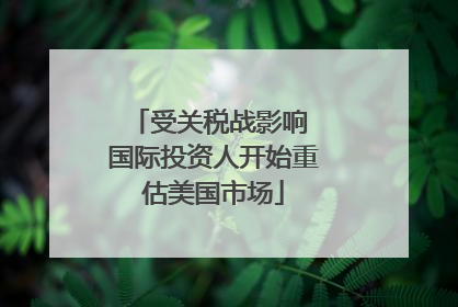 受关税战影响 国际投资人开始重估美国市场